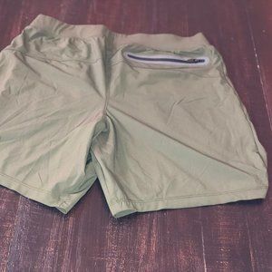 Olive Green Men's Lined Athletic Shorts